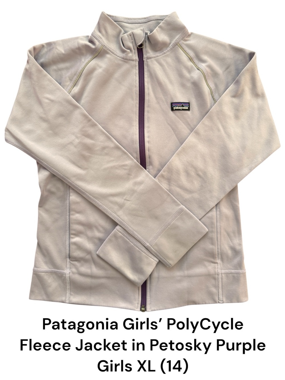 Patagonia Girls PolyCycle Fleece Jacket in Petosky Purple - Girls XL (14)